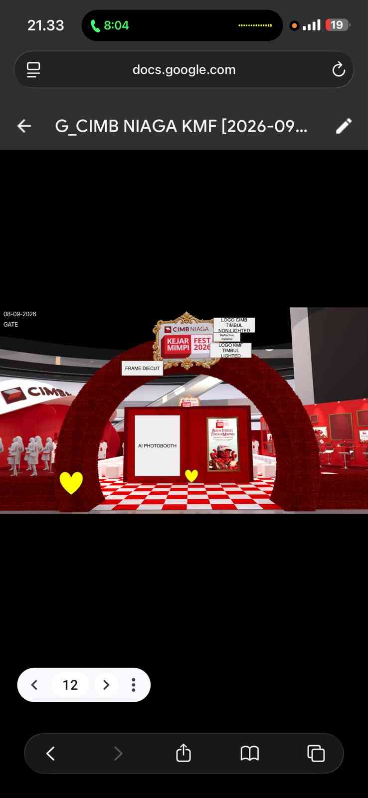 Client reference showing where a photo booth sits inside the event environment