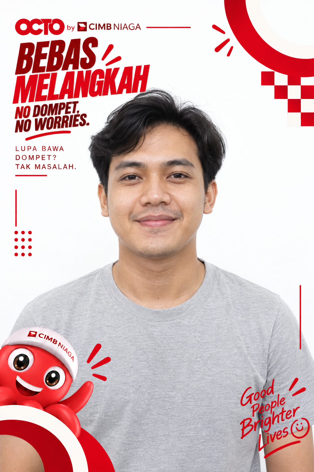 Male real photo with Bebas Melangkah frame