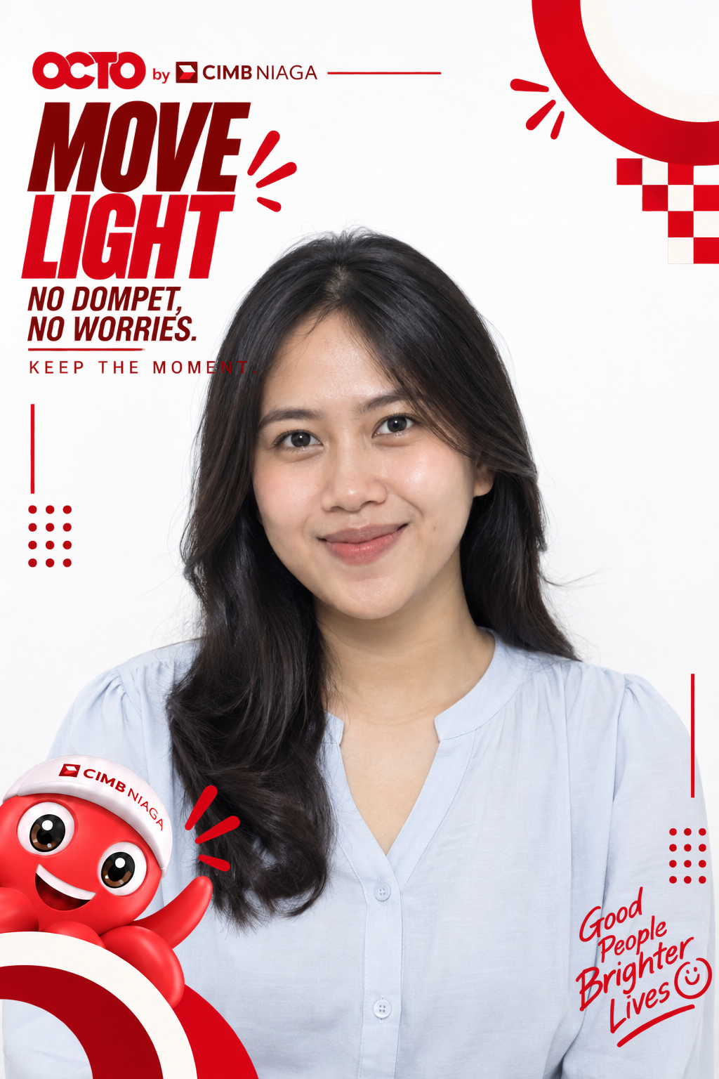 Female real photo with Move Light frame